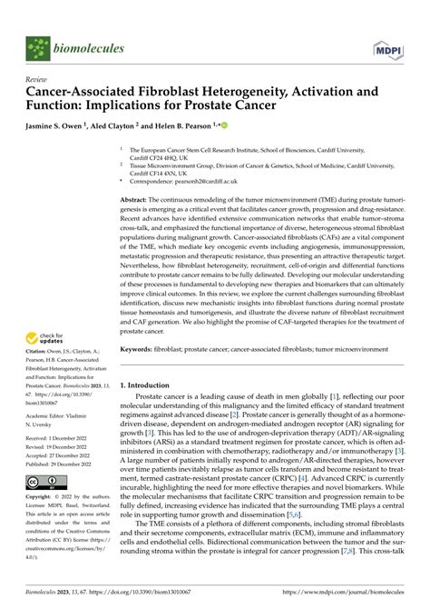 (PDF) Cancer-Associated Fibroblast Heterogeneity, Activation and ... 
