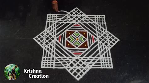 Easy Padi Kolam Design With 7x7 Dot Simple Padi Kolam Beautiful