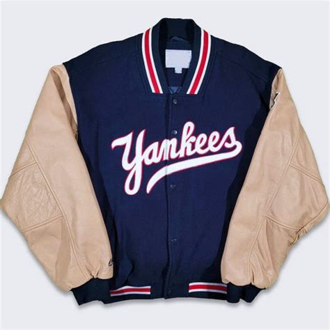 Wool Leather Navy New York Yankees Y K World Series Varsity Jacket