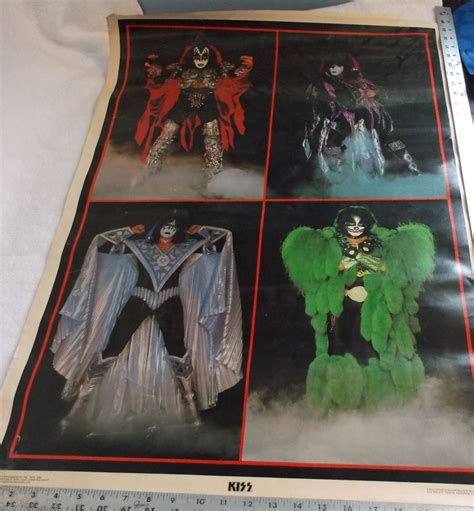 Vintage Kiss Poster 4 Photo Collage Ace Frehley Gene