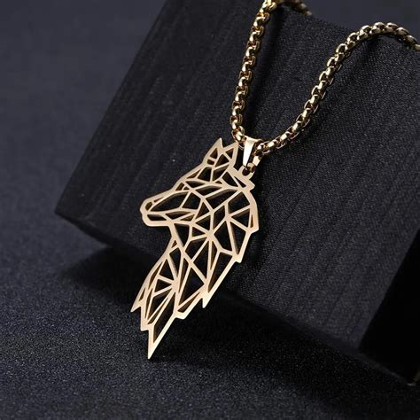 Skyrim Collier pendentif tête de loup pour homme amulette en acier