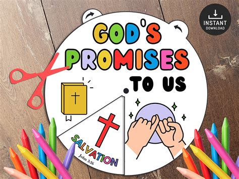 God's Promises to Us Coloring Wheel, Bible Activity, Kids Bible Lesson