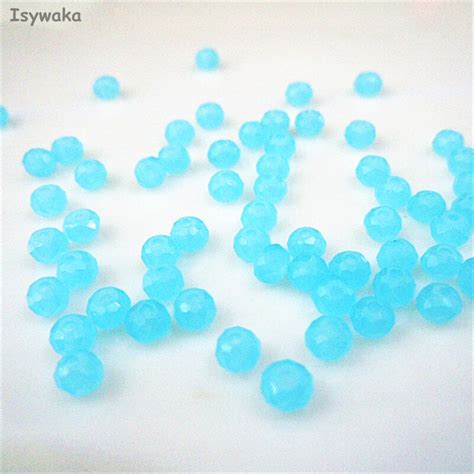 Isywaka Non Hyaline Blue Color Mm Pcs Rondelle Austria Faceted