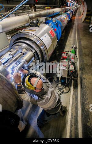 Large Hadron Collider tunnel Stock Photo - Alamy