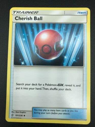 Cherish Ball Pokemon Sm Unified Minds Card Nm Uncommon Trainer