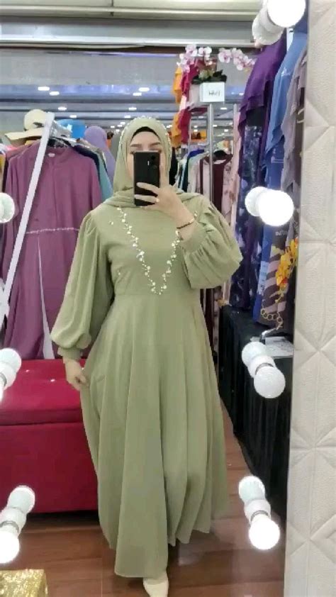 Gamis Polos Elegan Mewah Simple Dress Kondangan Wisuda Gaun Pesta