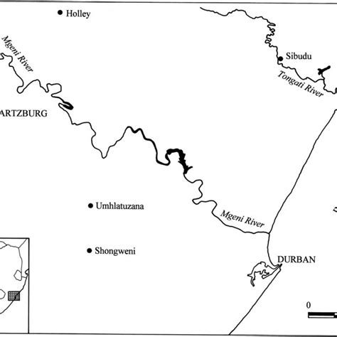 Position Of Sibudu Cave Umhlatuzana Shongweni And Holley Shelter