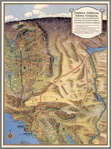 Southern California Edison Co. Transmission System Map, 1947 – Energy ...