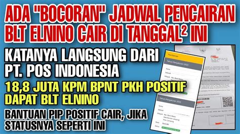 Ada Bocoran Jadwal Cair Blt Elnino Ditanggal Ini Langsung Dari Pos