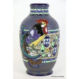 Imperial Amphora Art Deco Rooster Vase Amphora Porcelain Ceramics