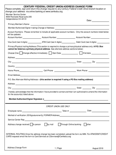 Fillable Online Address Change Form Updatedfillable Fax Email