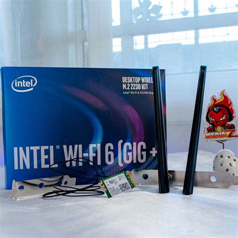 การ์ดไวไฟภายใน พร้อมก้านยึด เสาคู่ Intel Wifi 6 With Desktop Kit Wi Fi Gig Ax200 2230 2x2