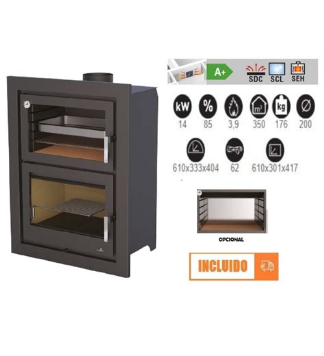 HORNO DE LEÑA FM HL 200 VERMICULITA 11 KW DISNER