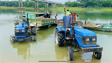 Swaraj Tractor Loading In River By Hand Sonalika Di Rx 35 Mahindra