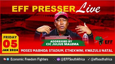 Cic Julius Malema Addresses Eff Press Conference Moses Mabhida Stadium