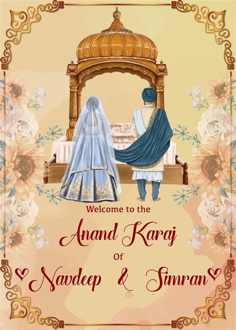 Sikh Wedding Card Anand Karaj Card Punjabi Wedding Wedding Etsy Canada