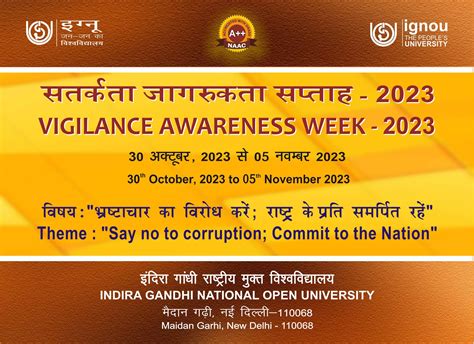 IGNOU-RC-Aligarh - News & Events - Latest - Observance of Vigilance ...