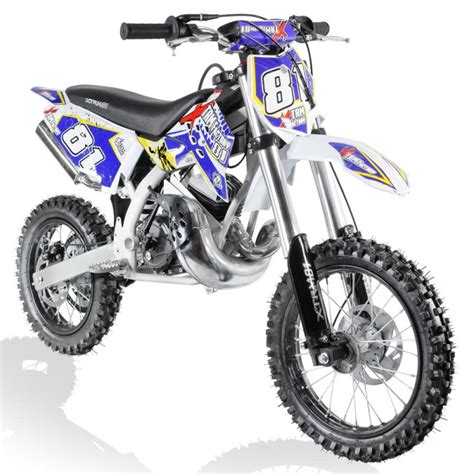 Moto Cross 50cc Bleu 2T Automatique 3 5 Cv Falko 14 12 2 LesTendances Fr