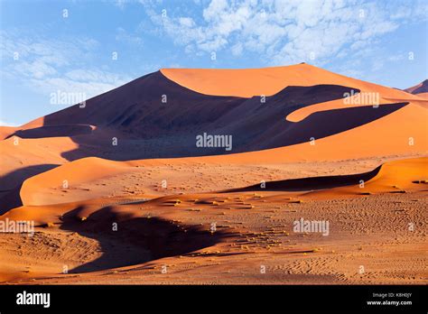 Namib desert, sand dunes at sunrise, Sossusvlei, Namibia, Africa Stock ...