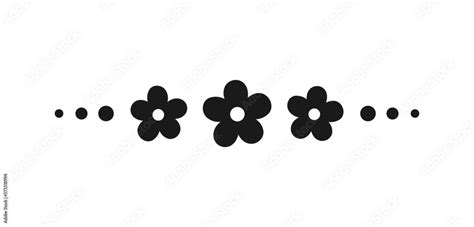 Cute floral page divider doodle illustrations. Simple flower border ...