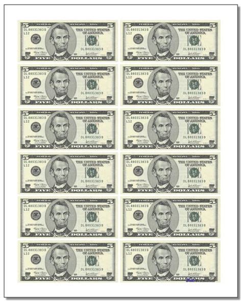 Printable Play Money 50 Dollar Bills