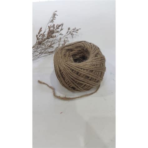 Jual Tali Rami 1meter 2mm Goni 2ply Pita Rustic Buat Bungkus Kado