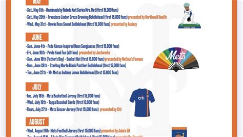 Mets Promotional Schedule Printable