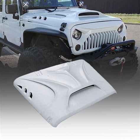 Beast Monster Fiberglass Hood with Scoop Vent Jeep Wrangler JK 2007 ...