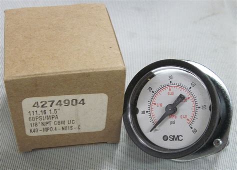 SMC Pressure Gauge 60 PSI/0.41 MPa Model 4274904