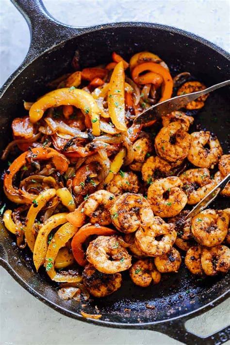 Skillet Shrimp Fajitas Easy Dinner Recipe