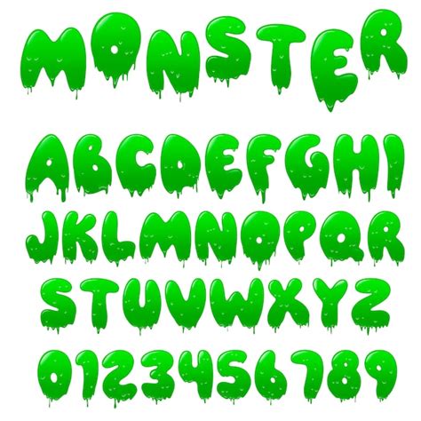 Premium Vector Green Slime Font Alphabet With Flow Drops And Goo Splash