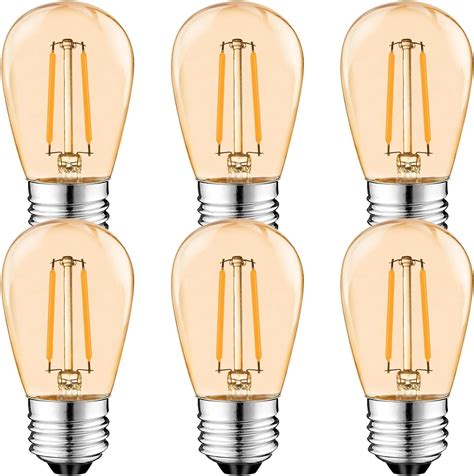 S E Edison Led Gl Hbirne W Vintage Filament Fadenlampe Amber