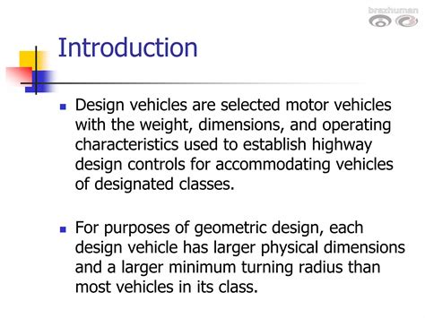 Design Vehicles And Turning Radii