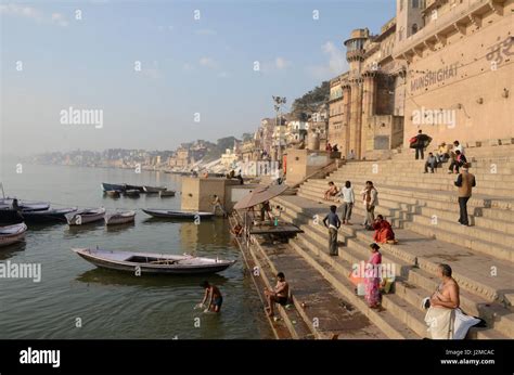 Ghats on the River Ganges, Varanasi (Benares, Uttar Pradesh, India ...