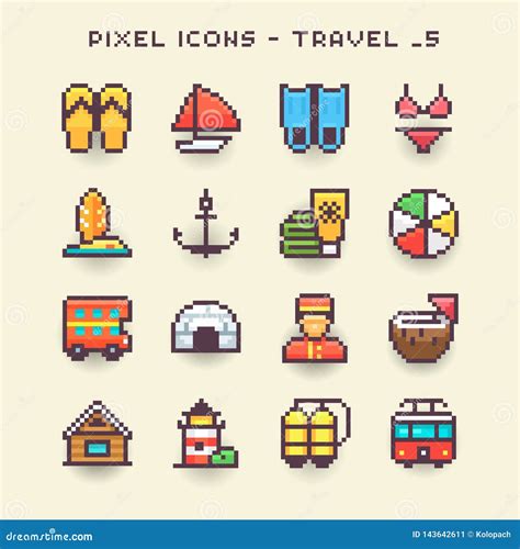 Pixel Art Ui Icons Vector Illustration Cartoondealer