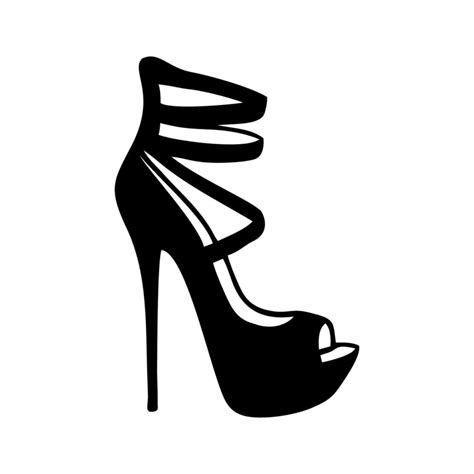 Womens High Heels Shoe Icon Black Isolated On White Background Vector Illustration 36355897