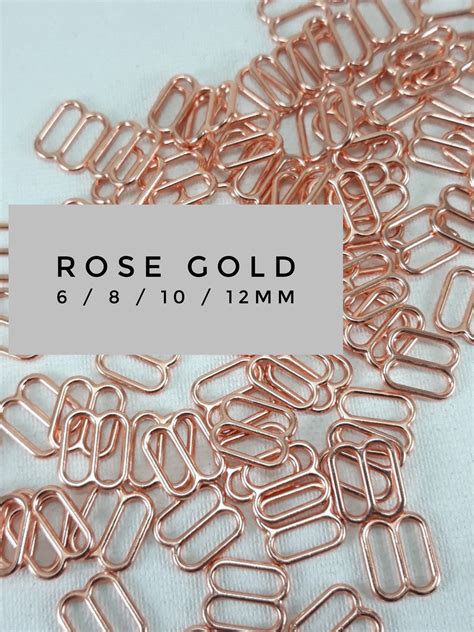 Lingerie Making Metal Slider Rose Gold Bra Straps Regulator Mm Etsy