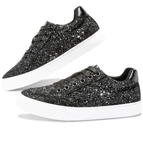 Jeekopeg Glitter Sparkly Fashion Sneakers Shoes Shiny Casual Shoes