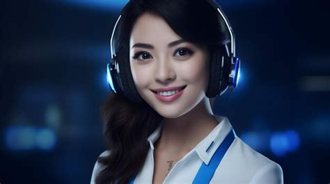 Premium Photo Beautiful Asian Woman Wearing Headphone