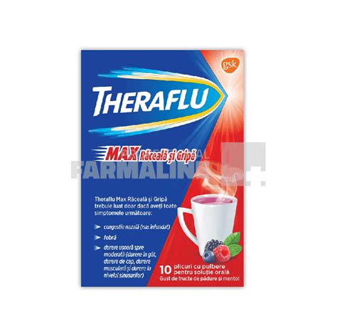 Theraflu Max Raceala Si Gripa Plicuri La Pret Mic Pfarma Ro