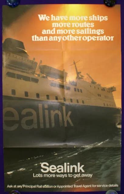 Sealink Ship British Railways Sncf Railway 1980 Poster £6000 Picclick Uk