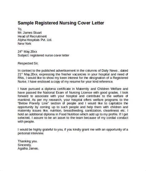 8 Nursing Cover Letter Templates To Download Sample Templates