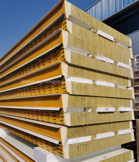 Rockwool Pu Fireproof And Acoustic Sandwich Panel For Wall Roof