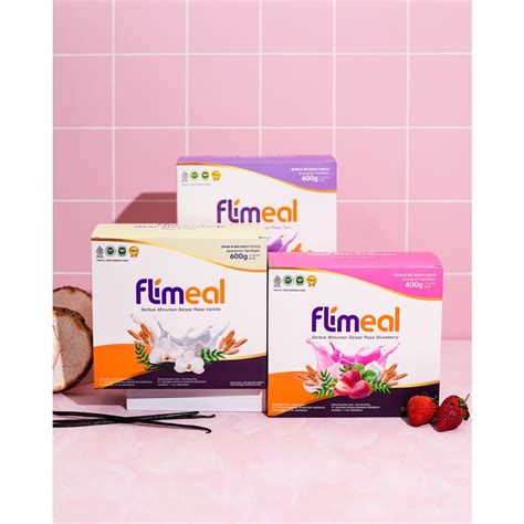 Jual Flimeal New Varian Strawberry Vanila Taro 1 Box 12 Sachet