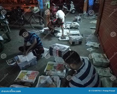 New Paper Market At Morning 4 Am India Editorial Stock Photo Image Of