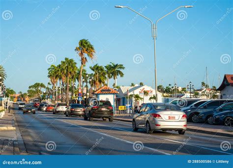 Street In Oranjestad Aruba Caribbean Sea Editorial Image