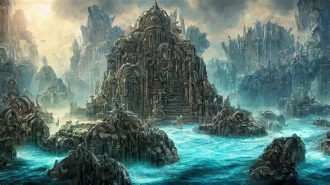 Lost City Atlantis Fantasy Artwork Award Winning Stable Diffusion