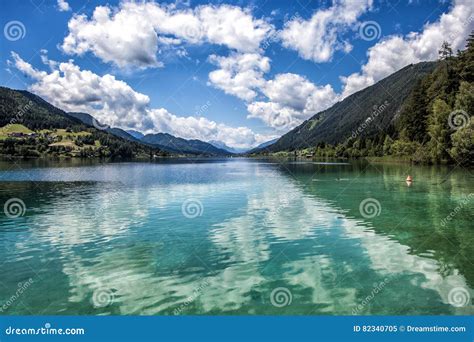 Weissensee stock image. Image of clean, blue, lake, mirror - 82340705