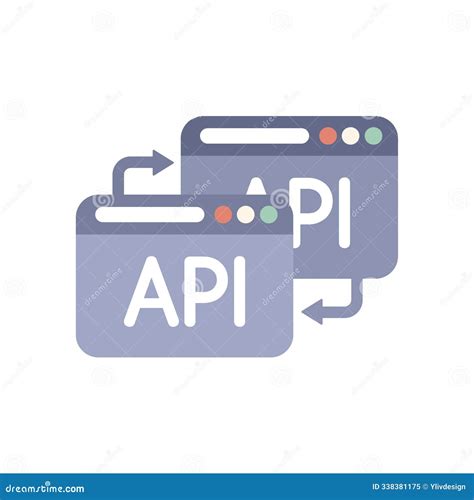 Api Data Exchange Connecting Two Webpages with Arrows Stock