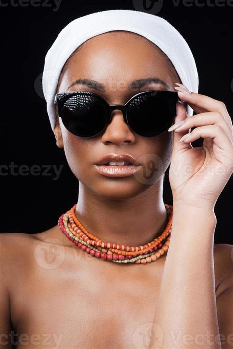 Beauty In Style Beautiful African Woman Wearing A Headscarf And